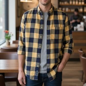 Abercrombie & Fitch Y2K Western Country Cabincore Plaid Button Dowm Shirt